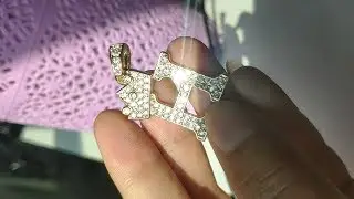 Iced Out Crown Bing Letter Necklace Christmas Gift