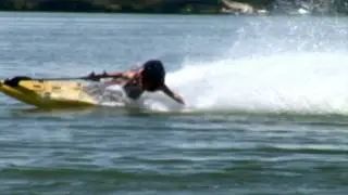 Motorized surfboard crash!! (POWER SKI JET BOARD)