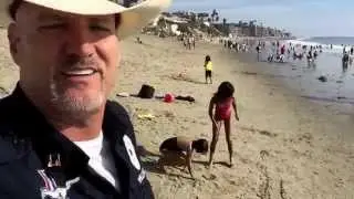 On the beach at Laguna Beach California MustangMedic Style hi Orie