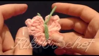 Πλεκτη Απλικε Πεταλουδα/ Crochet Butterfly Applique Tutorial