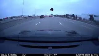 Trailer cuts in last moment before lane split ends