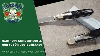 Hartkopf-Messer Sondermodell mit Bunthorn. Nur 30 Stück für Deutschland und 9 Stück für uns.