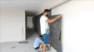 Ustalardan Alçıpanlı Duvara Duvar Kağıdı Yapıştırma İşçiliği #DuvarKağıdı