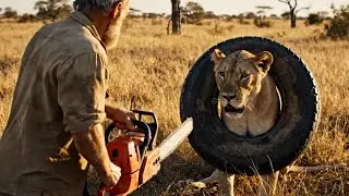 Lioness Rescue: Rangers Save a Wild Lion Trapped in a Heavy Tire Around Her Neck