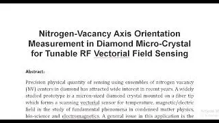 Nitrogen Vacancy Axis Orientation Measurement in Diamond Micro Crystal for Tunable RF Vectorial Fiel