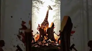 rescue giraffe from giant log #funny #animal #shorts #comedyeffect