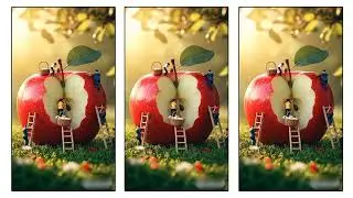 Small workers are making huge sized apples. #AiEditor #AiEditor-Ram
