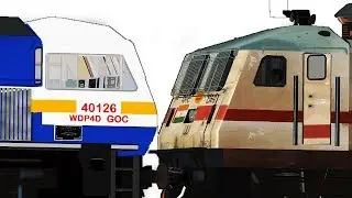 Loco Failed of Pallavan Superfast Express || Rescue By Gy Wdp4d in MSTS Indian Railways