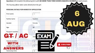 HOME Stay Application IELTS LISTENING TEST #GT/AC with Answers! #gicratia  #ielts #ieltslistening