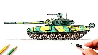 Как нарисовать Танк Т-90