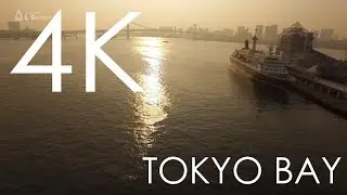 Sunset at Tokyo Bay / 空撮 東京湾の夕景 [4K]
