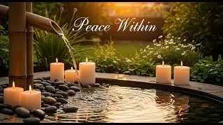 Healing Zen Flow Harmony Bamboo Fountain and Candle Glow for Deep Sleep Meditation Healing Serenity