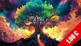 Cosmic Rainbow Tree &mdash; Color-Drenched Fantasy Landscape | HD Stock Video