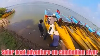 Solar Boat Adventure on Cambodian River | A Peaceful Local Travel Experience