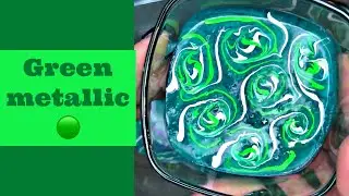 How to Make SLIME | Green Metallic SLIME |🤖🤖🤖 | ASMR | Satisfying DIY Slime Videos