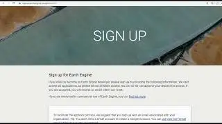How to Sign Up in Google Earth Engine ||