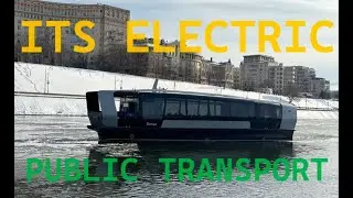ELECTRIC RIVER BOAT BUS PUBLIC TRANSPORTATION IN MOSCOW