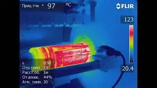#Fullerene #Overview #of #the #AVSP-100 #vortex layer device #in #operation through #a thermal image