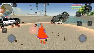 Energy Joe Superhero rides a fast green car