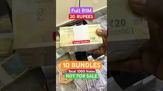20 RUPEE SEALED PACKED RIM Total 1000 Notes Serial Wise Bundles FRESH New Notes