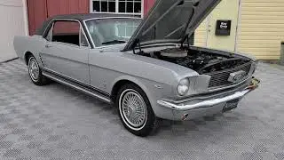 1966 Ford Mustang Coupe Silver Frost 289 Auto w Air conditioning