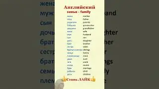Семья - family. Английские фразы. Английский язык для начинающих  #shorts 17