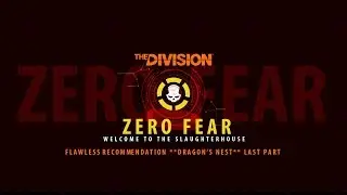 Dragons Nest incursion Flawless recommendation - Last bit - The Division - Zero Fear
