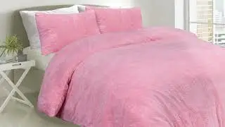 Teddy Fleece Quilt Cover Set - Rose Pink