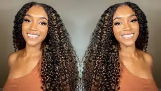 VIBRANT OMBRE CURLY V-PART WIG FT. UNICE HAIR | BEGINGER FRIENDLY