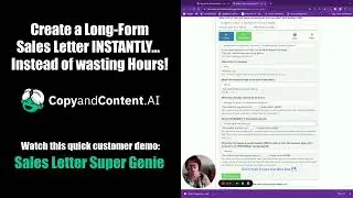 Create A Long-Form Sales Letter INSTANTLY...