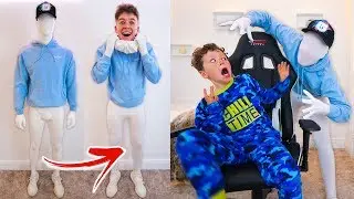 *EXTREME* Mannequin SCARE Prank on my LITTLE BROTHER!! (funny)