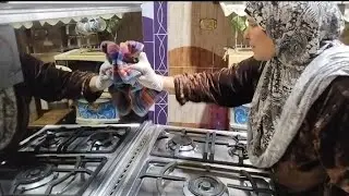 طريقه تنظيف المطبخ وغسيل البوتاجاز باسهل طريقه 🔥🔥👍👍