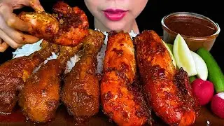 MUKBANG EATING||CHICKEN CURRY, PRAWN CURRY & SPICY FISH PASTE