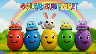 Colorful Eggs Surprise 🚗🥚 | Learn Colors with Cars & Bunny | Fun Nursery Rhyme for Kids🌺