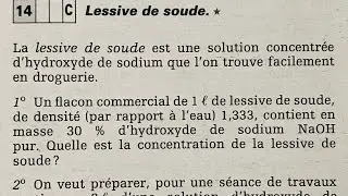 Solution aqueuse TleS : acide fort et base forte(exercice corrig&eacute;)
