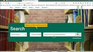 Health Research 101 #4: Searching ALICE