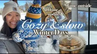 Cozy & Slow Winter Days as a SAHM of 2 | mom chat, home updates, spending time outside
