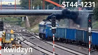 #Kwidzyn modernizacja stacji kolejowej odrestaurowany dworzec odjazd Gagarin #ST44-1231 PKP CARGO