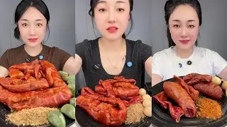 【Yummy】Grilled pork intestines🐖🧄#mukbang#asmr