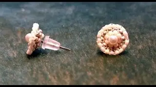 Classic pearl earring studs beading tutorial
