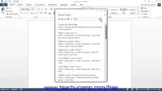Word 2013 Tutorial Using Word Help Microsoft Training Lesson 10.1