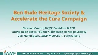Closed Caption Version - 2024 IWMF Ed Forum Ben Rude Heritage Society and Accelerate the Cure
