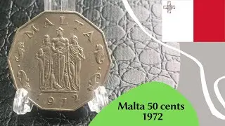 Coin Malta 50 cents 1972 - Repubblika ta' Malta