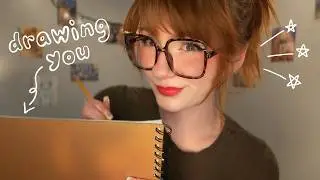asmr mumbling and sketching 📐📝 drawing you with inaudible / unintelligible whispers
