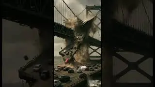 🚨 Terrifying Bridge Collapse Caught on AI Simulation! 🚗💥