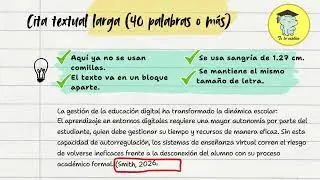 Cita textual larga en APA 7