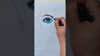 How to Draw Krishna's Eyes(Step by Step Tutorial)#art#shorts