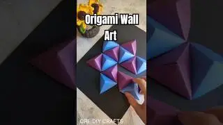3D Origami Paper Wall Art #origami #art #diy #tutorial