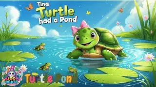 Tina Turtle Had a Pond | Fun Animal Song | nursery rhymes of toddlers | Kiddy Beats.🎶kidsrhymes