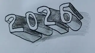 How to draw 3D 2026 🎀❤️💗 Happy New year 💐 Comment your name 🥰 @starplus @shemaroo @DangalTVChannel 